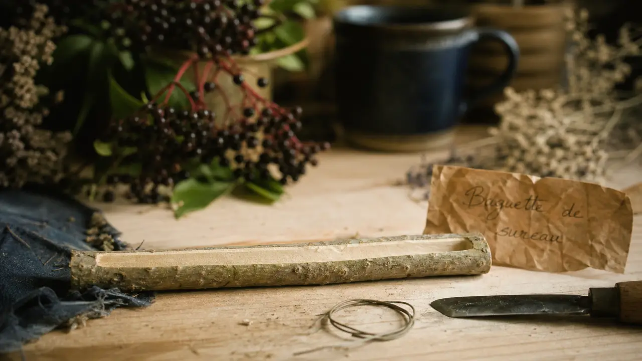 Baguette de sureau pour identifier la plante