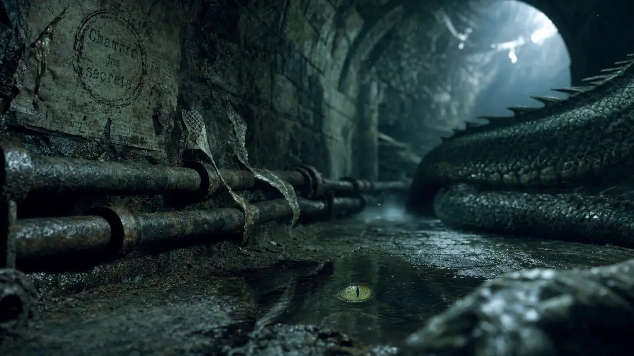 basilic harry potter : regard mortel dans la chambre des secrets
