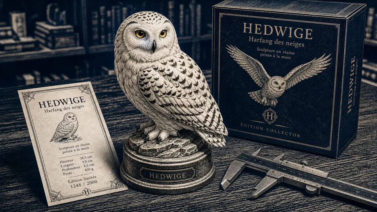Sculpture Hedwige Harry Potter en résine, stock et détails à vérifier
