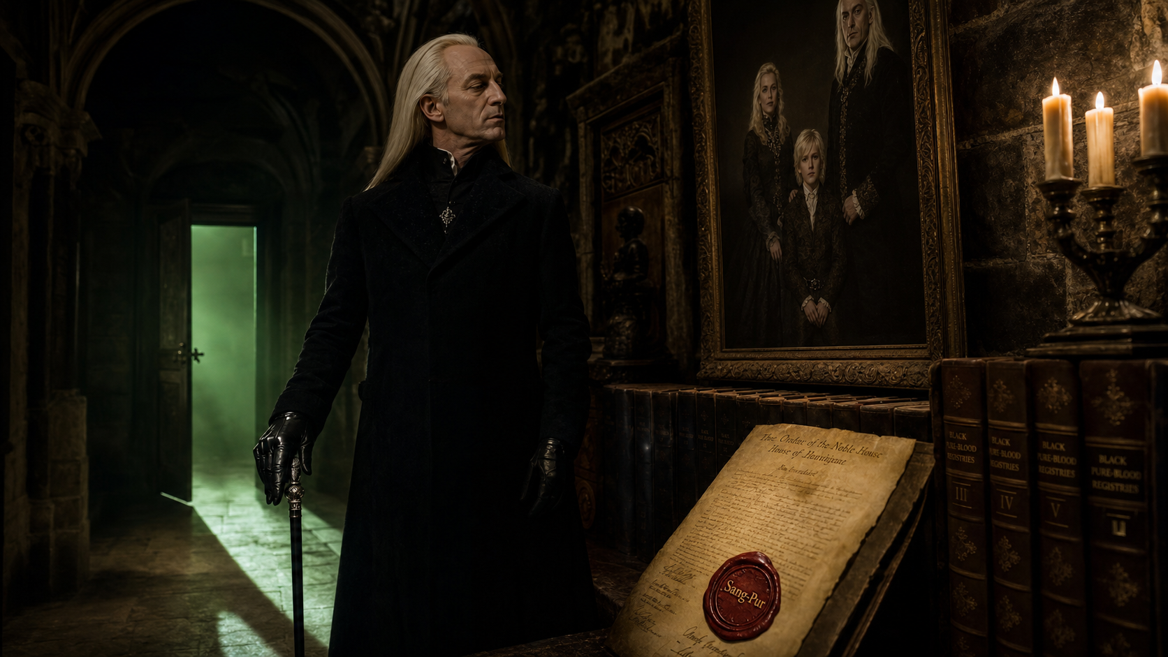 Lucius Malefoy, humilié par Voldemort, manoir Malefoy