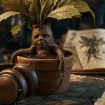 Mandragore harry potter : racine humanoïde en pot, remède contre la pétrification