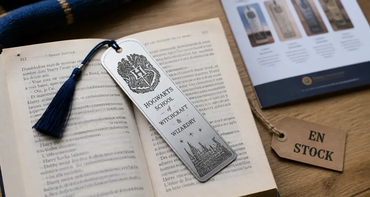 marque page harry potter en métal brossé, en stock