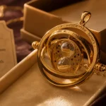 Retourneur de temps Harry Potter plaqué or 24 carats, pendentif doré