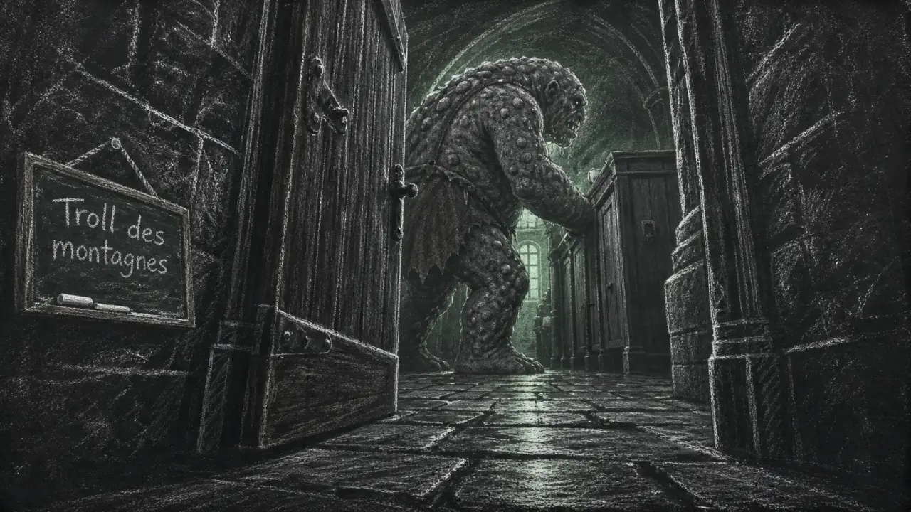 troll harry potter : troll des montagnes près des toilettes de Poudlard