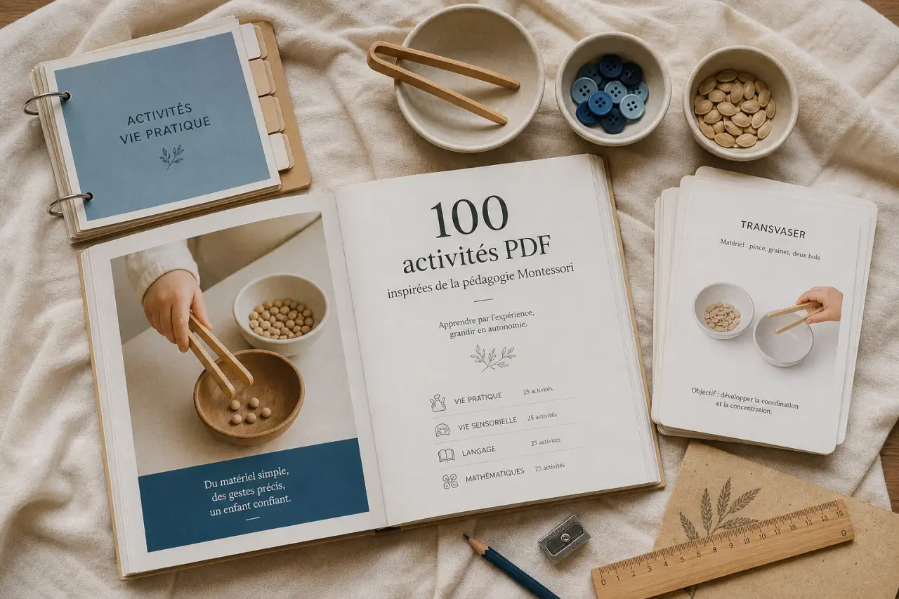 100 activités Montessori PDF : âge juste et critères