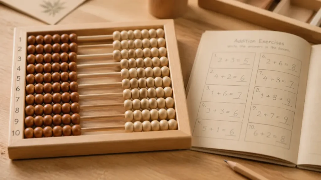 Bouliers Montessori : choisir l’âge, le modèle et les perles qui servent vraiment l’apprentissage