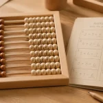 Bouliers Montessori : perles sur boulier Montessori en bois naturel