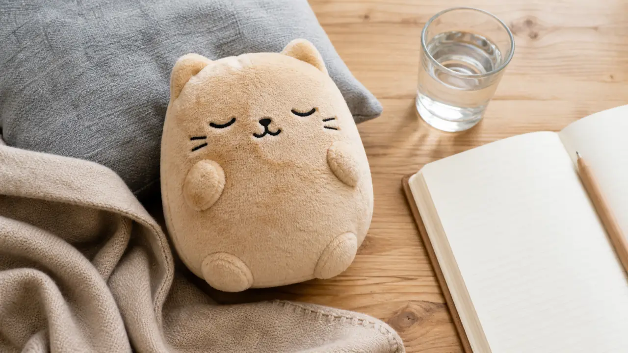 Doudou anti stress doux sur table, sécurité et réconfort