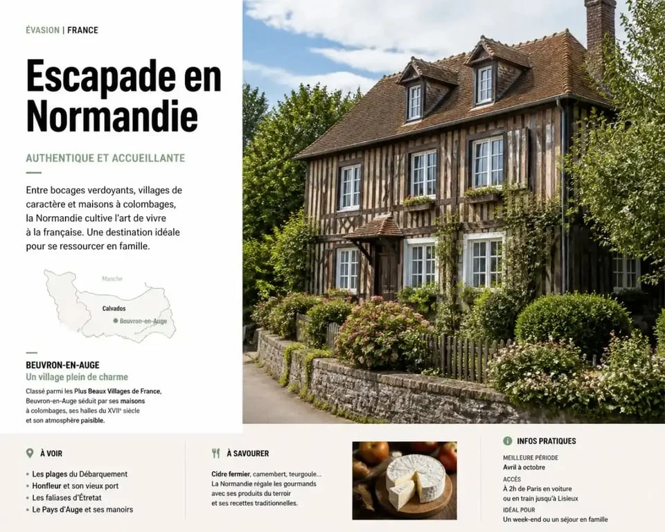 Maison à colombages typique pour un week end en famille en Normandie