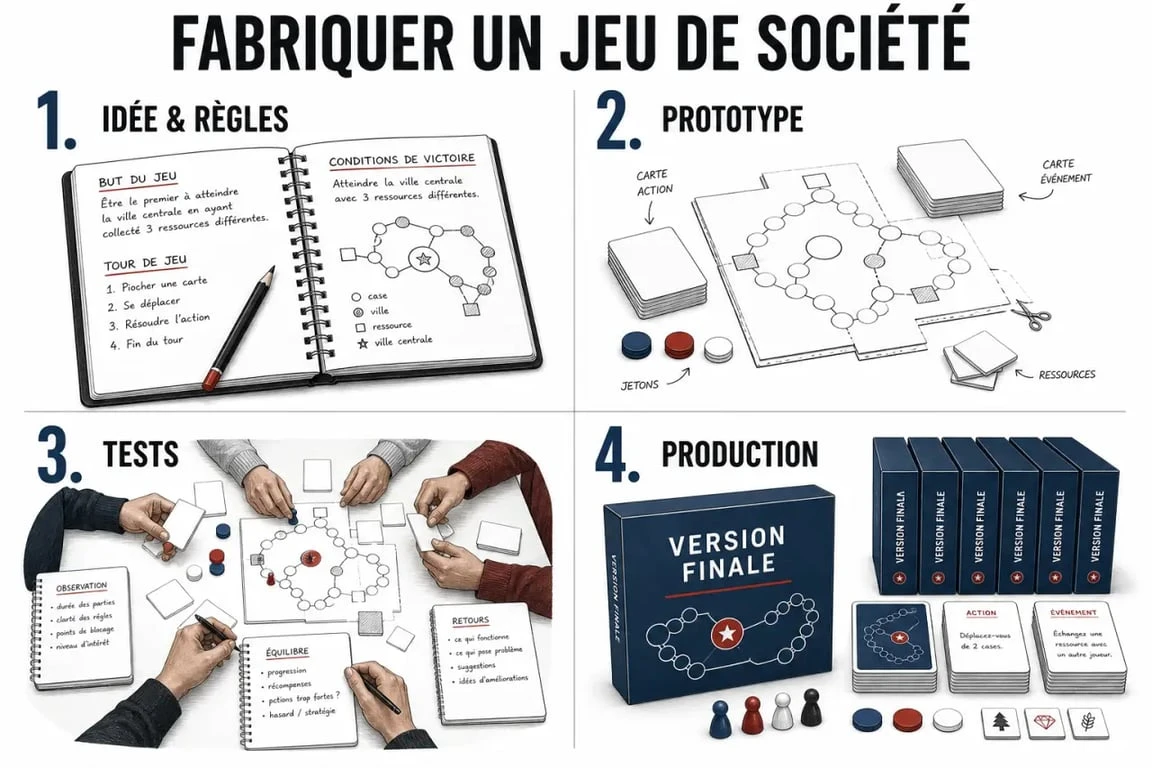 Fabrication d un jeu de société : du prototype artisanal à la petite série professionnelle