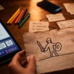 Jeux dessin telephone arabe : dessin sur tablette façon Gartic Phone à plusieurs joueurs