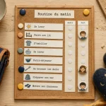 Tableau de tache enfant pour routine du matin