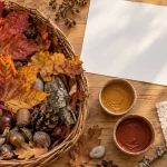 Activités automne maternelle : feuilles, glands et peinture pour empreintes nature