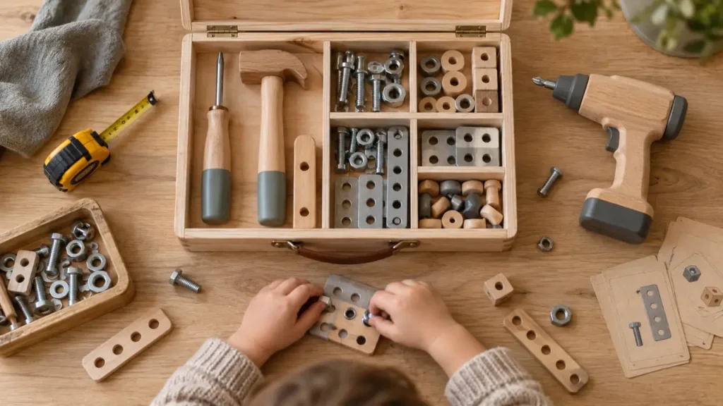 Boîte à outils Montessori : autonomie, manipulation et sécurité avant le nombre de pièces