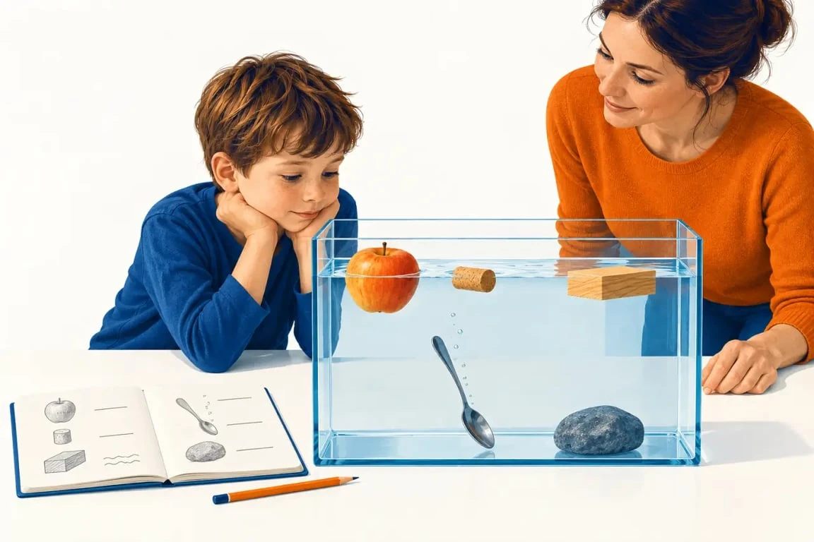 Activité enfant 6 ans : expérience scientifique sur les objets flottants