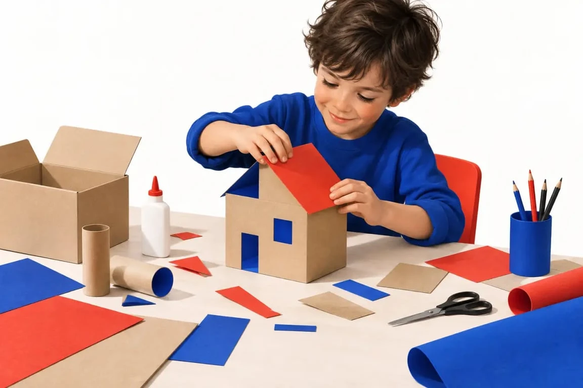 Activité enfant 6 ans : construction créative en carton à la maison