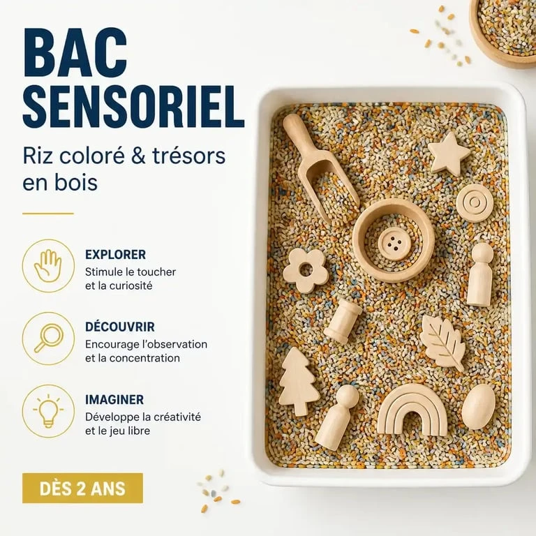 Bac sensoriel pour activité enfant 2 ans
