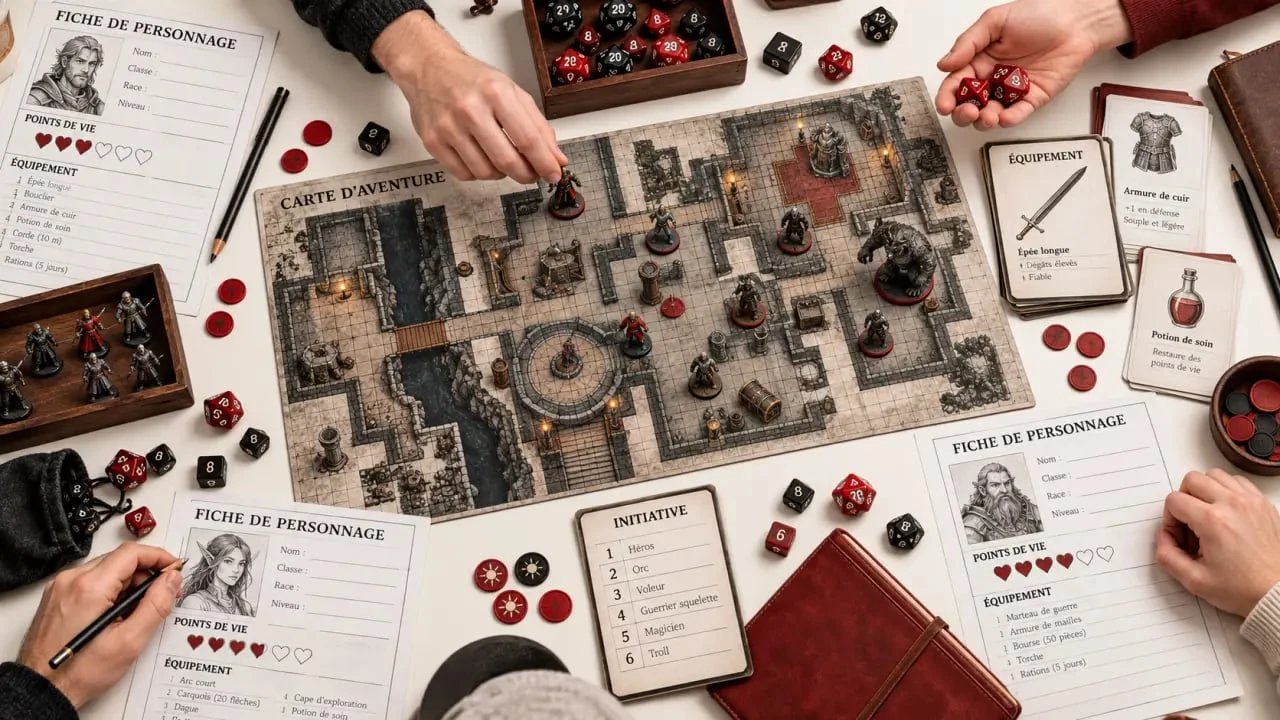 Matériel nécessaire pour commencer une partie de jeu de role plateau