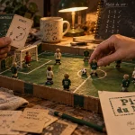 Jeu de société foot : plateau, figurines et mini buts