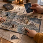 Jeux de société pour les 6-12 ans, plateau et cartes en famille