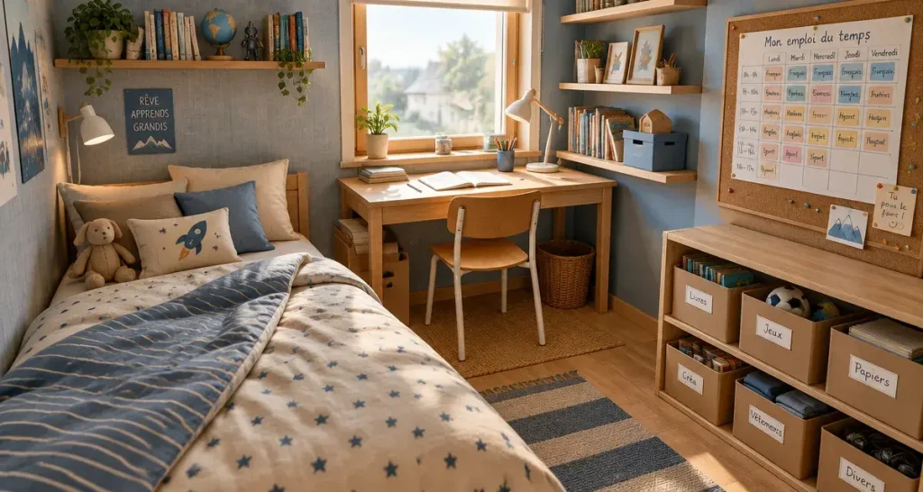 Chambre de garçon de 10 ans : 4 zones pour grandir sans tout refaire