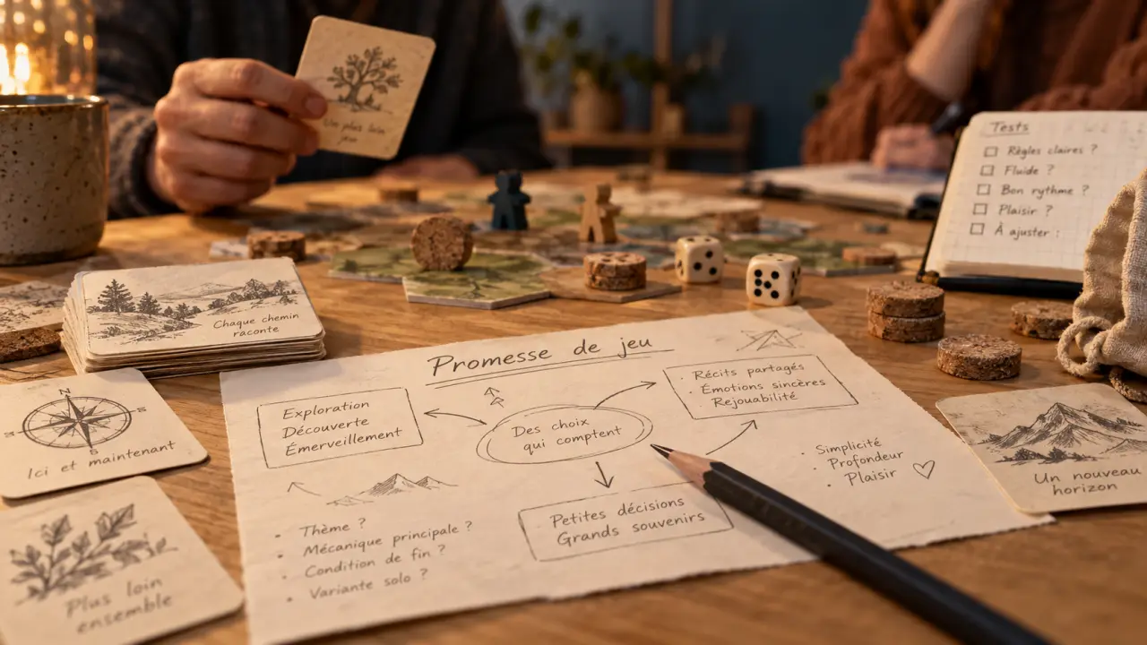Prototype papier de creer un jeu de societe : cartes, dés et règles