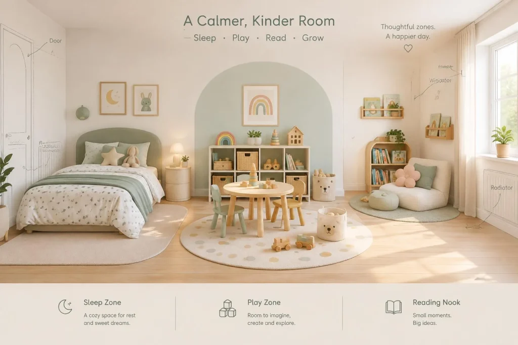 Décorer une chambre d’enfant : des zones apaisantes, des couleurs qui jouent
