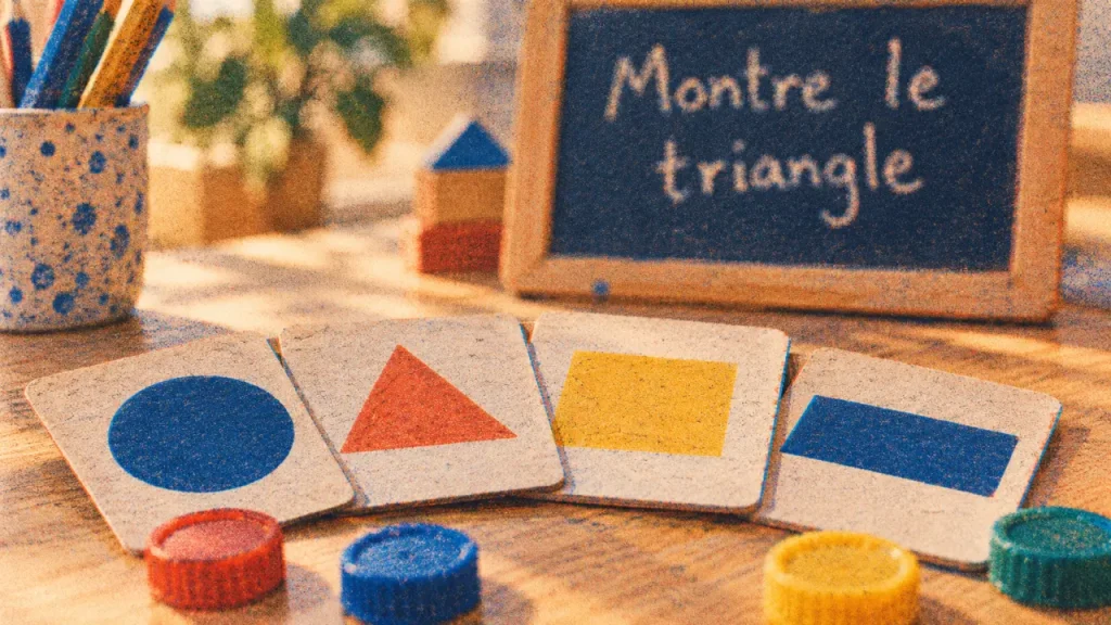 Jeu des formes géométriques : reconnaître les figures et distinguer le carré du rectangle